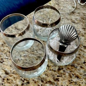 4 stemless wine Libbey Glass